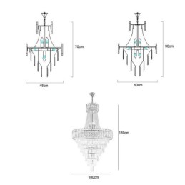 Europäische elegante Kristall Pendelleuchte konische Deckenleuchte