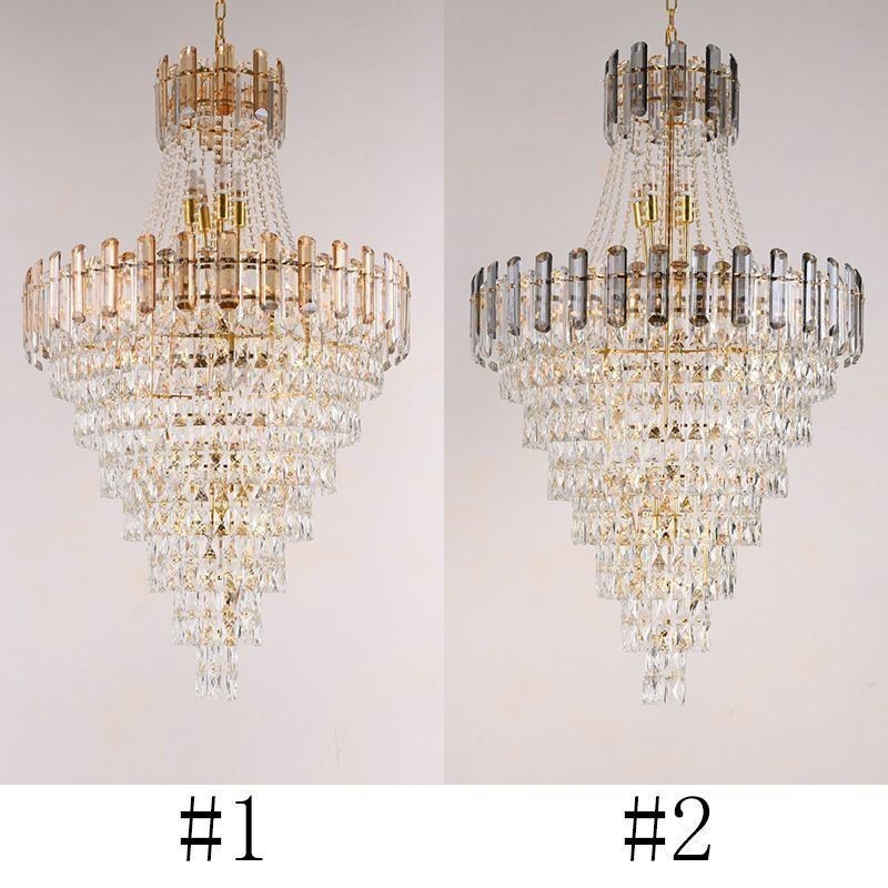 Moderne elegante Kristall Pendelleuchte konische Hängeleuchte