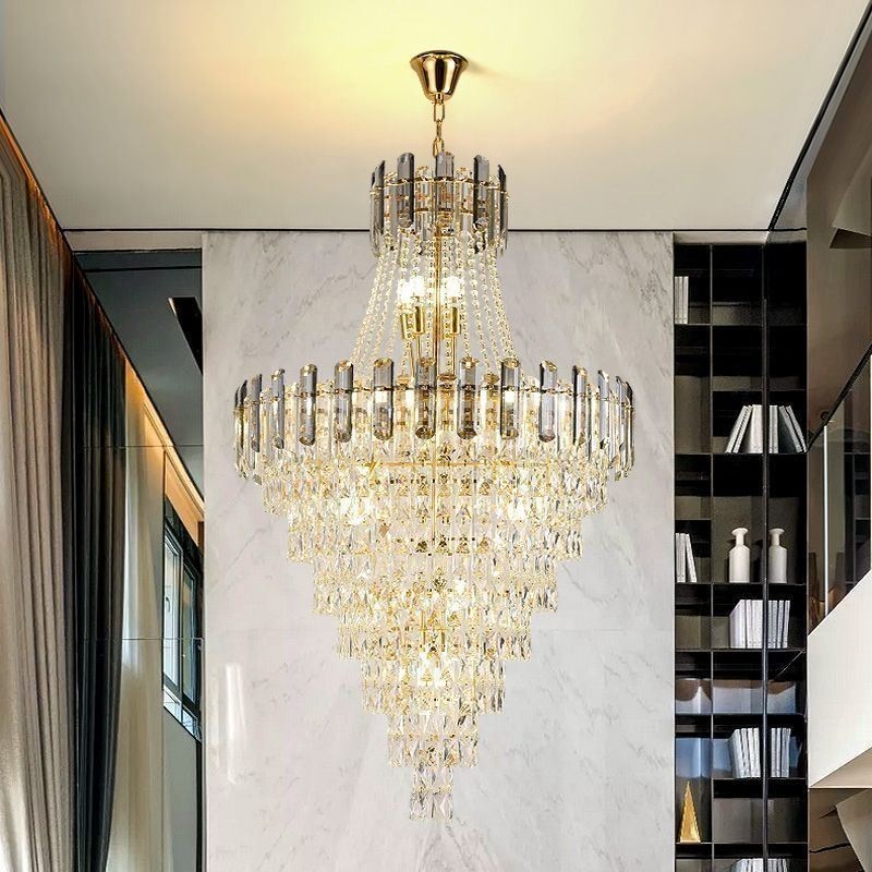 Moderne elegante Kristall Pendelleuchte konische Hängeleuchte