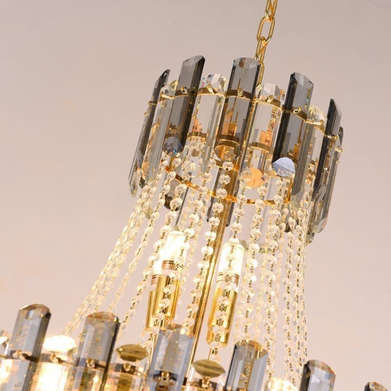 Moderne elegante Kristall Pendelleuchte konische Hängeleuchte