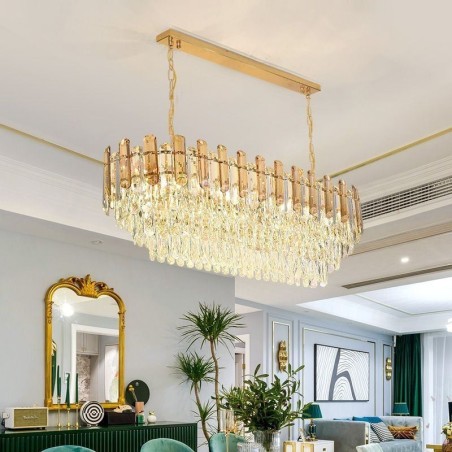 Moderne Kristall-Pendelleuchte, ovale Deckenleuchte Moderne Kristall-Pendelleuchte, ovale Deckenleuchte