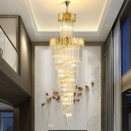 Europäische Pendelleuchte Kristall Hängeleuchte Treppen Foyer