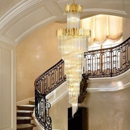 Europäische Pendelleuchte Kristall Hängeleuchte Treppen Foyer