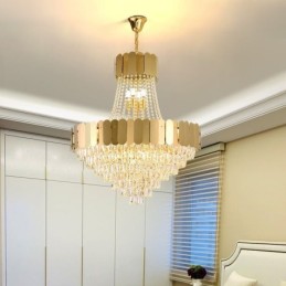 Moderne Hängeleuchte aus Kristallgold K9