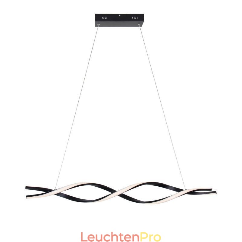 Moderne Pendelleuchte in Wellenform, schwarze Hängelampen