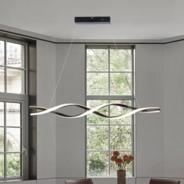 Moderne Pendelleuchte in Wellenform, schwarze Hängelampen