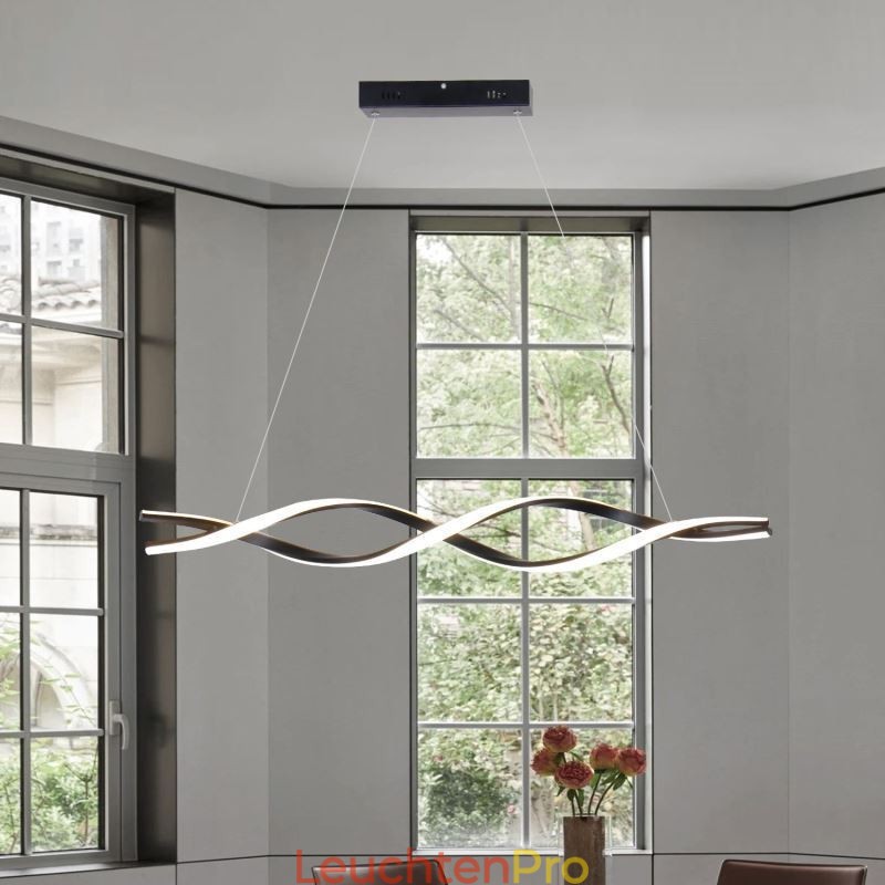 Moderne Pendelleuchte in Wellenform, schwarze Hängelampen