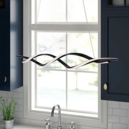 Moderne Pendelleuchte in Wellenform, schwarze Hängelampen