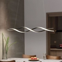 Moderne Pendelleuchte in Wellenform, schwarze Hängelampen