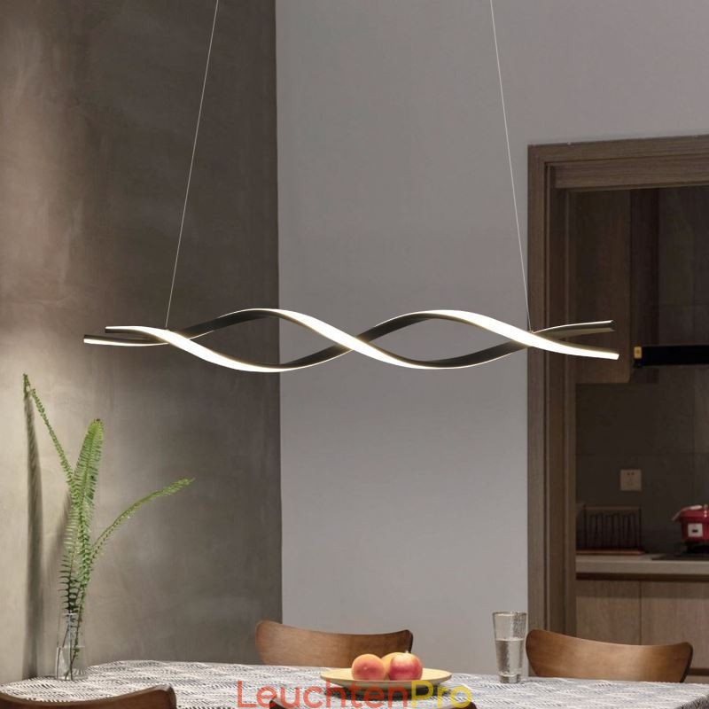 Moderne Pendelleuchte in Wellenform, schwarze Hängelampen