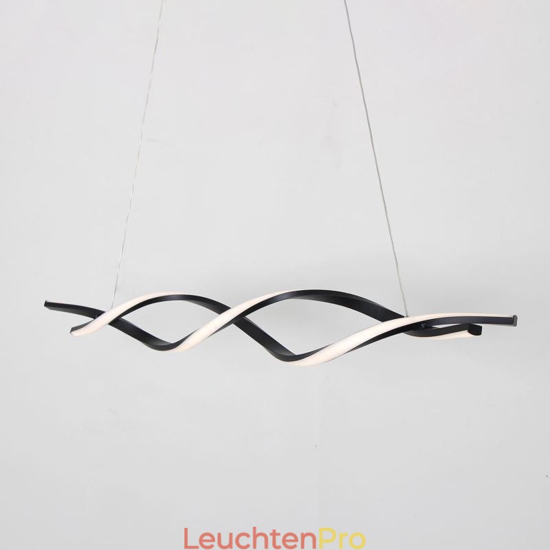 Moderne Pendelleuchte in Wellenform, schwarze Hängelampen