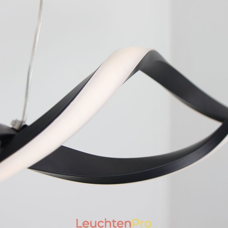Moderne Pendelleuchte in Wellenform, schwarze Hängelampen