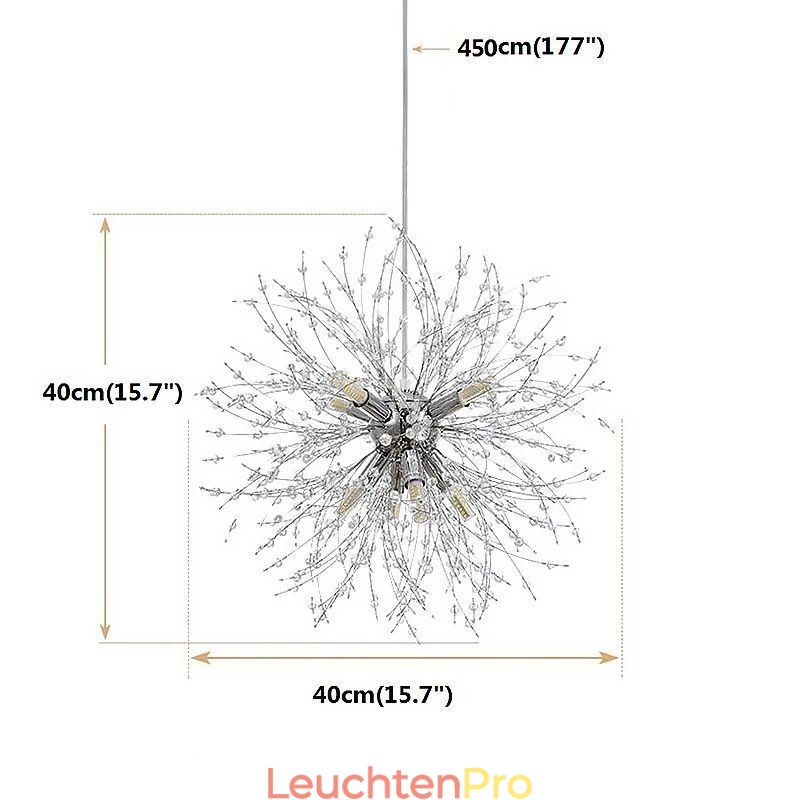 Feuerwerk Kronleuchter 8 Lichter Löwenzahn Pendelleuchte