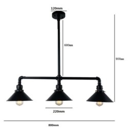 3-Licht Retro Industrielle Vintage Wasser Rohr Anhänger Licht Kronleuchter Land Rustikalen Stil
