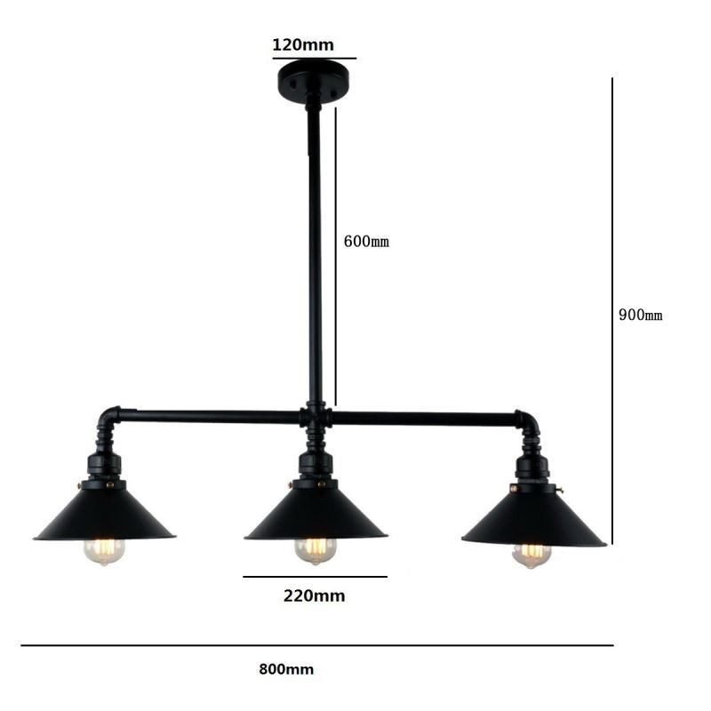 3-Licht Retro Industrielle Vintage Wasser Rohr Anhänger Licht Kronleuchter Land Rustikalen Stil