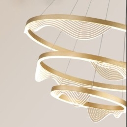 Pendelleuchte Golden Wave Ripple Hängeleuchte 3-flammig