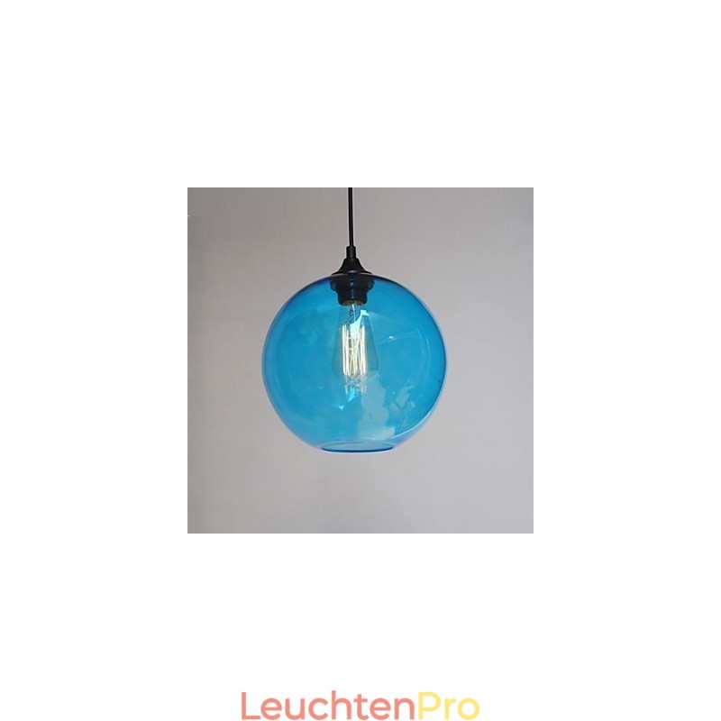 Moderne Glas-Hängeleuchte im runden blauen Blasen-Design