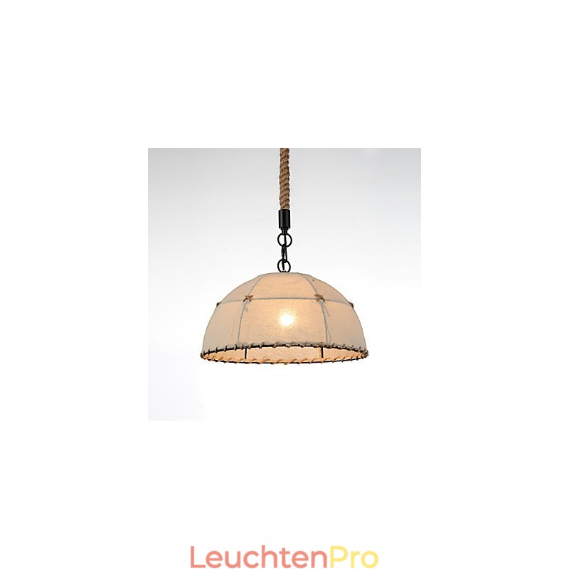 Halbrunde Pendelleuchte mit 1 Leuchte, Vintage-Stil, Industrie-Stil, gelbes Stoff- und Metall-Tropfenlicht