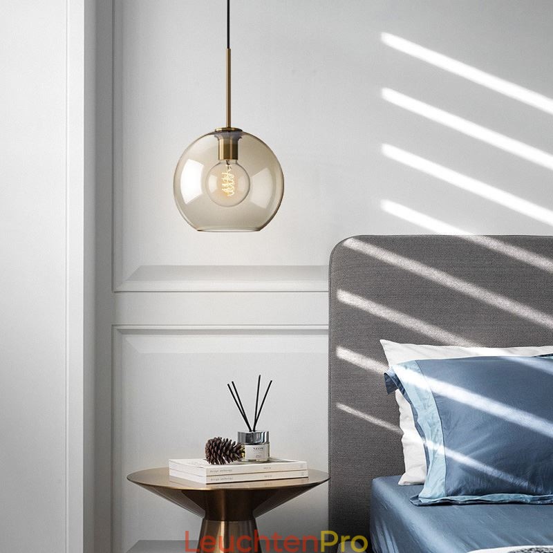 Glas Pendelleuchte Minimalistische Cognac Farbe Dekorative Glasleuchte