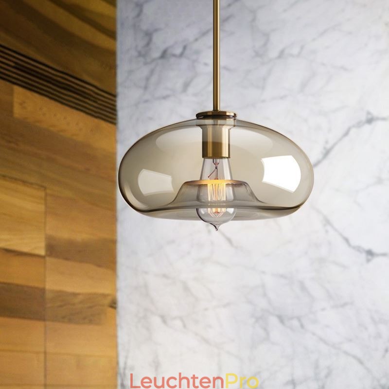 Glas Pendelleuchte Minimalistische Cognac Farbe Dekorative Glasleuchte