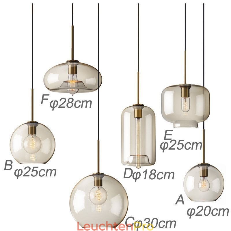 Glas Pendelleuchte Minimalistische Cognac Farbe Dekorative Glasleuchte