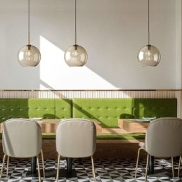 Glas Pendelleuchte Minimalistische Cognac Farbe Dekorative Glasleuchte