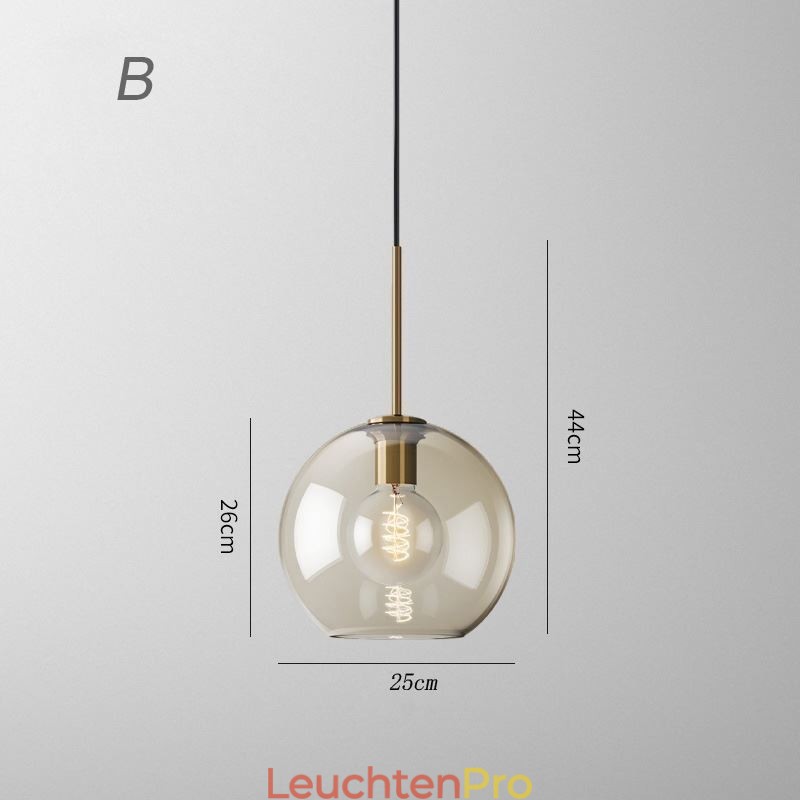 Glas Pendelleuchte Minimalistische Cognac Farbe Dekorative Glasleuchte