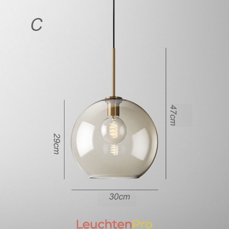 Glas Pendelleuchte Minimalistische Cognac Farbe Dekorative Glasleuchte