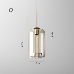 Glas Pendelleuchte Minimalistische Cognac Farbe Dekorative Glasleuchte