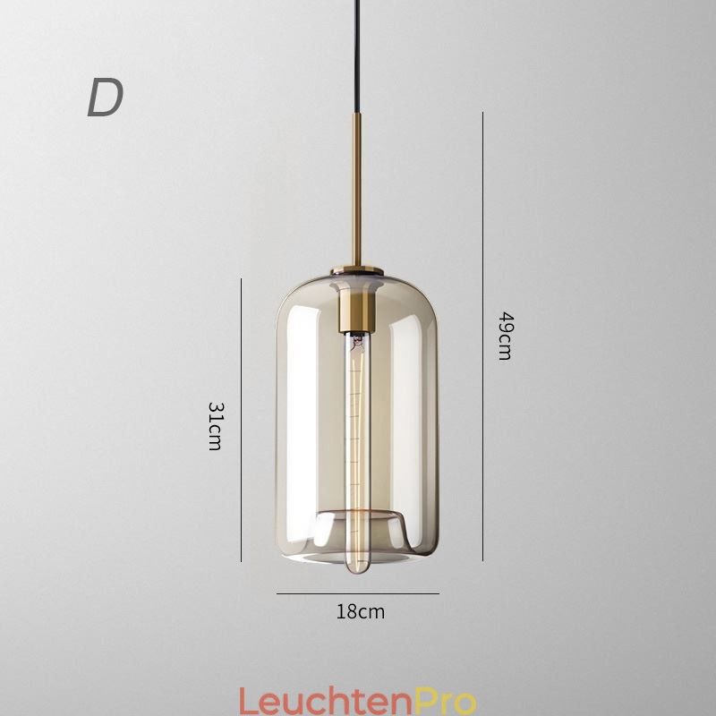 Glas Pendelleuchte Minimalistische Cognac Farbe Dekorative Glasleuchte
