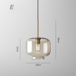 Glas Pendelleuchte Minimalistische Cognac Farbe Dekorative Glasleuchte