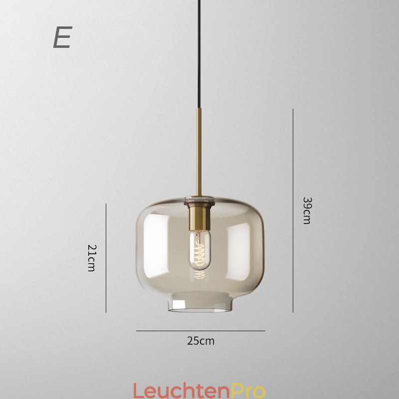 Glas Pendelleuchte Minimalistische Cognac Farbe Dekorative Glasleuchte