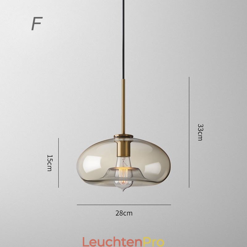 Glas Pendelleuchte Minimalistische Cognac Farbe Dekorative Glasleuchte