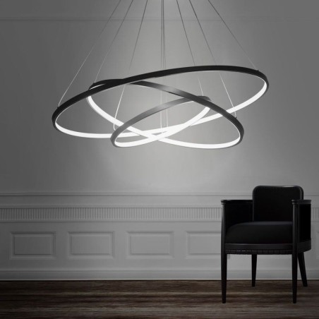 Moderne Pendelleuchte Aluminium Schwarz 3 Ring Hängeleuchte Moderne Pendelleuchte Aluminium Schwarz 3 Ring Hängeleuchte