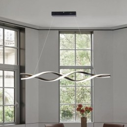 Moderne Pendelleuchte in Wellenform, schwarze Hängelampen