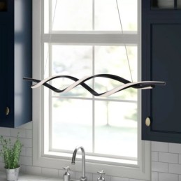 Moderne Pendelleuchte in Wellenform, schwarze Hängelampen