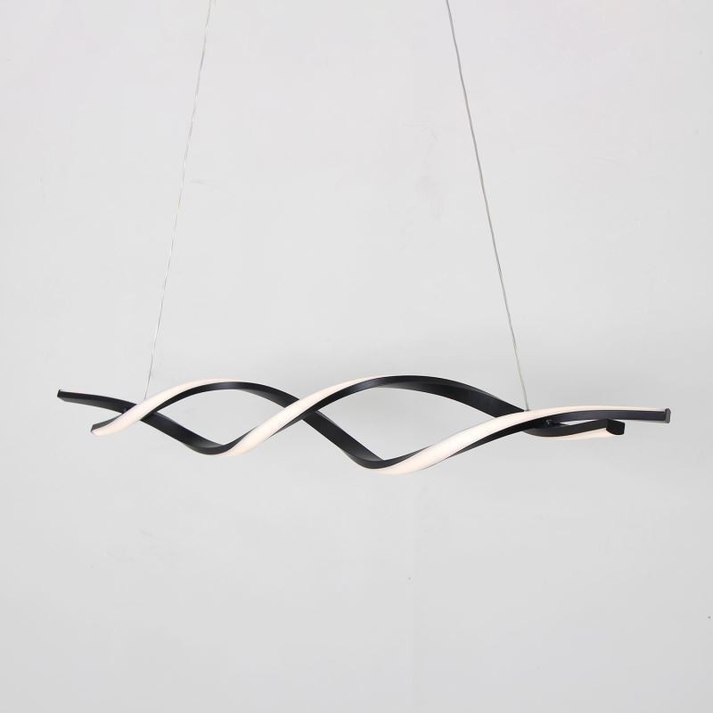 Moderne Pendelleuchte in Wellenform, schwarze Hängelampen
