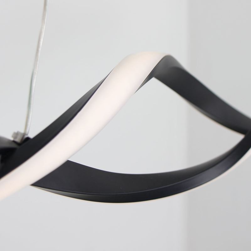 Moderne Pendelleuchte in Wellenform, schwarze Hängelampen