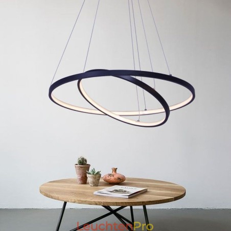 Moderne einfache Pendelleuchte aus Aluminium mit Doppelring-Hängeleuchte Moderne einfache Pendelleuchte aus Aluminium mit Doppelring-Hängeleuchte