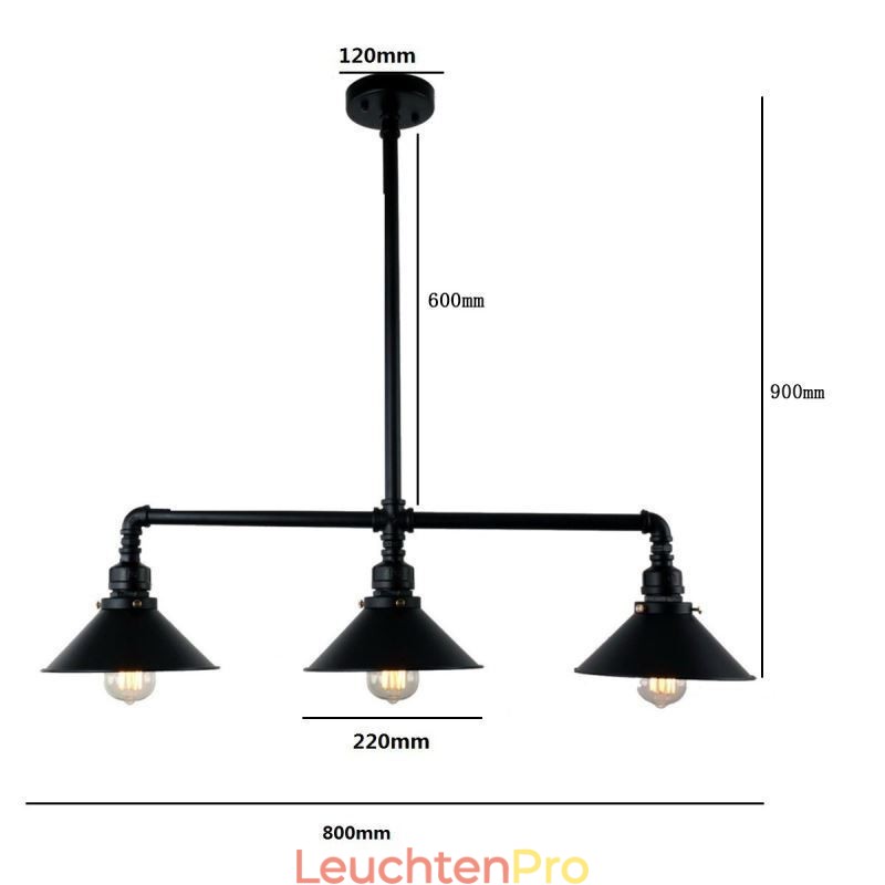 3-Licht Retro Industrielle Vintage Wasser Rohr Anhänger Licht Kronleuchter Land Rustikalen Stil