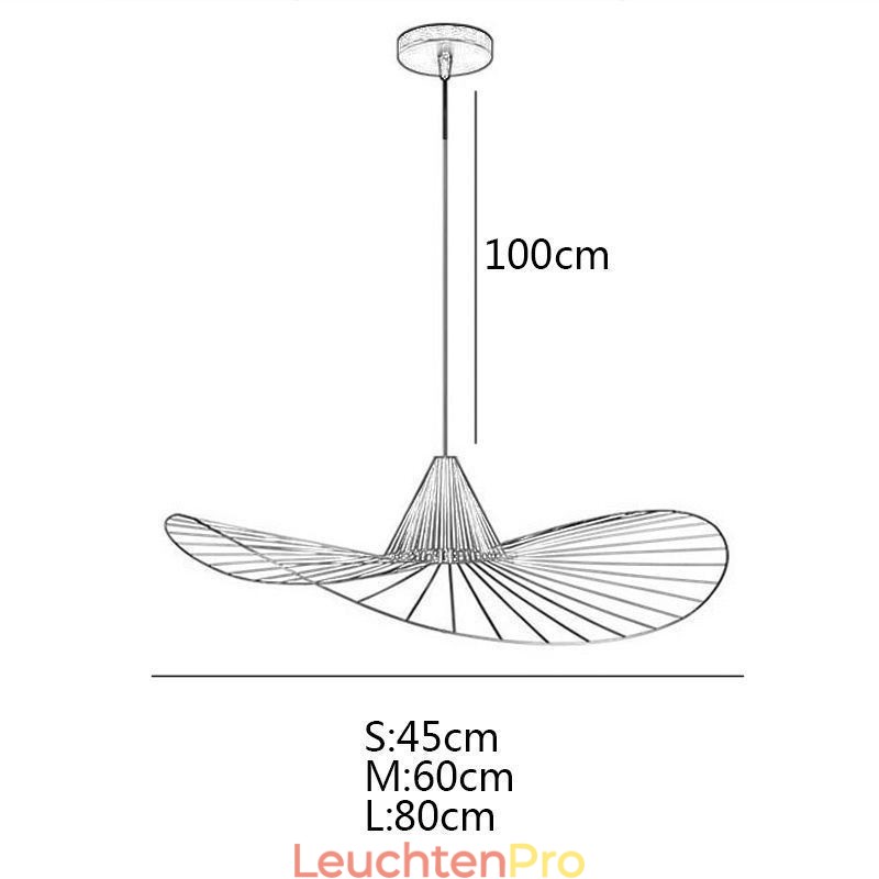 Eisen Pendelleuchte Einfache Strohhutlampe 1 Licht