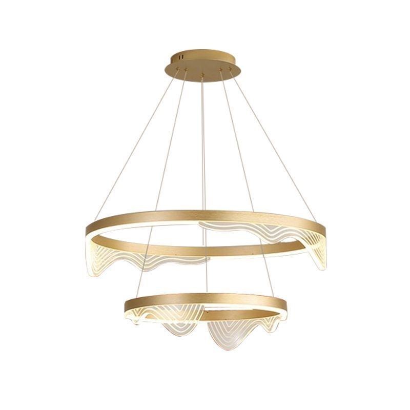 Golden Wave Ripple Pendelleuchte Deckenleuchte 2-flammig