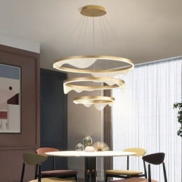 Pendelleuchte Golden Wave Ripple Hängeleuchte 3-flammig