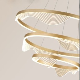 Pendelleuchte Golden Wave Ripple Hängeleuchte 3-flammig
