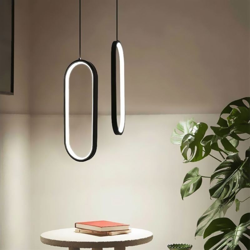 Ovale Pendelleuchte, dekorative Leuchte aus Acryl