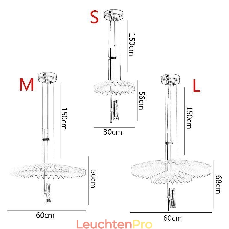 Moderne plissierte Pendelleuchte Acryl dekorative Beleuchtung