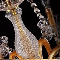 Moderner zeitgenössischer traditioneller klassischer Vintage-Kristallmalerei-Glas-Kronleuchter
