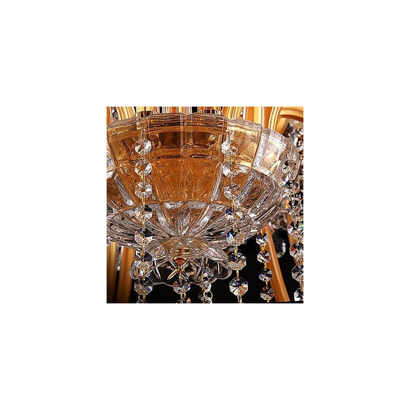 Moderner zeitgenössischer traditioneller klassischer Vintage-Kristallmalerei-Glas-Kronleuchter
