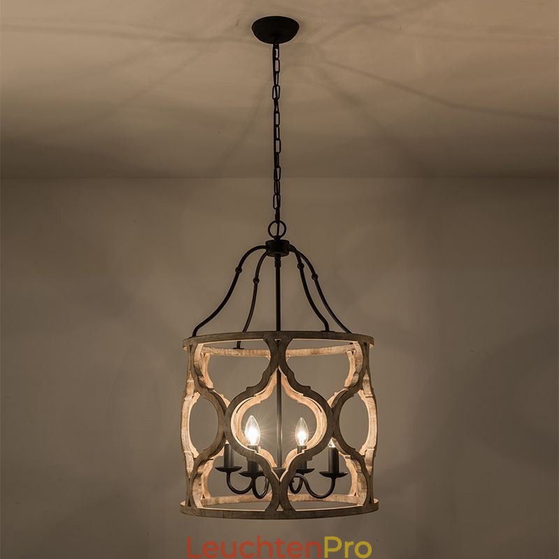 Laternen-Pendelleuchte im Vintage-Stil mit 4 Lichtern