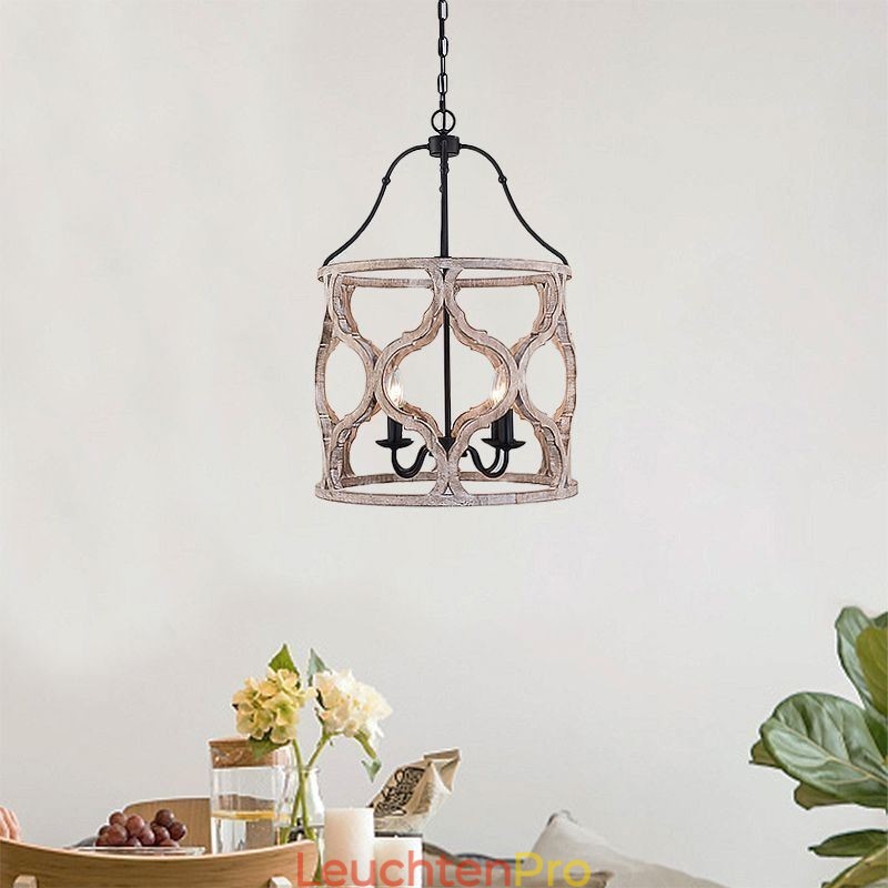 Laternen-Pendelleuchte im Vintage-Stil mit 4 Lichtern